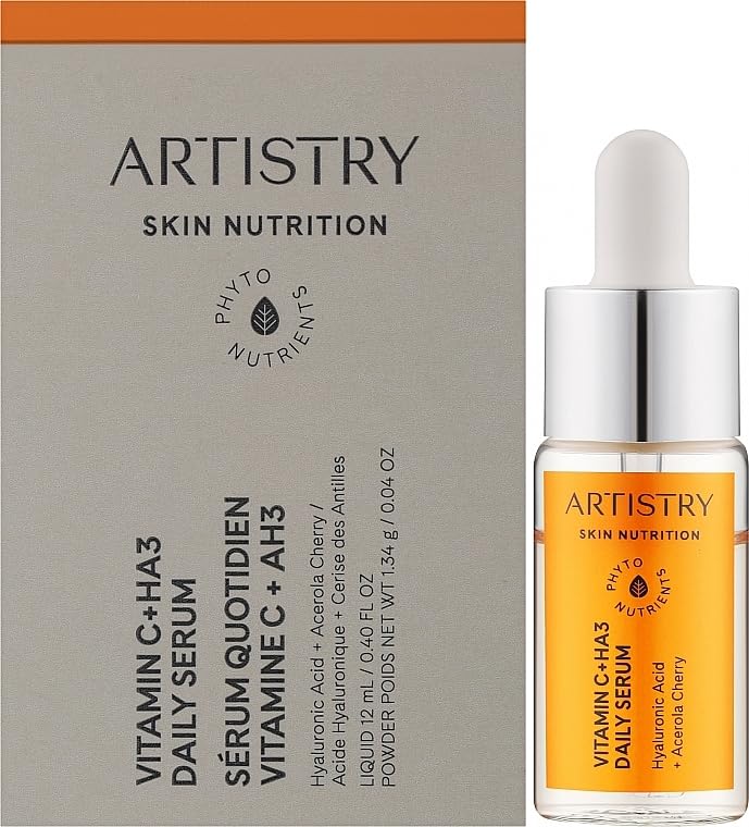 SkinNutrition Vitamin C + HA3 Daily Brightening & Hydrating Face Serum 12 ml (Pure C + Triple HA + Peptides) Pack of 1 Artis try