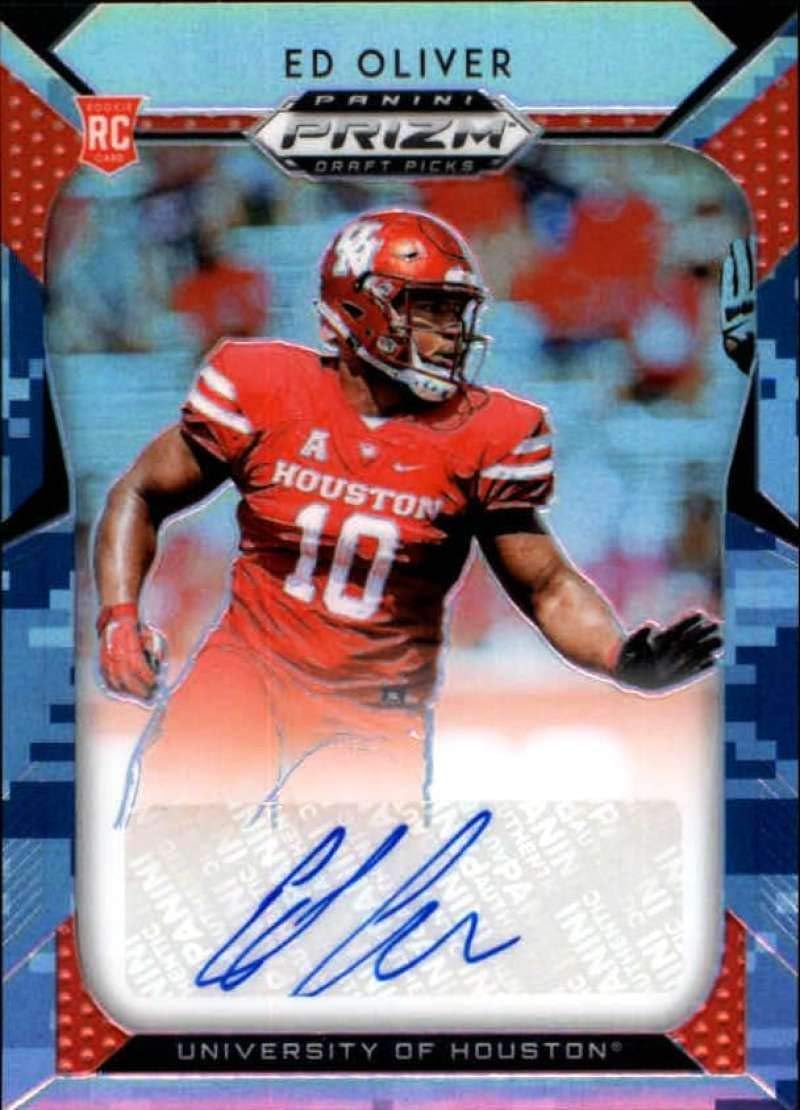 2019 Panini Prizm Draft Picks Prizms Camo Autograph #193 Ed Oliver RC AUTO 17/25 Houston Cougars NCAA Football Trading Card