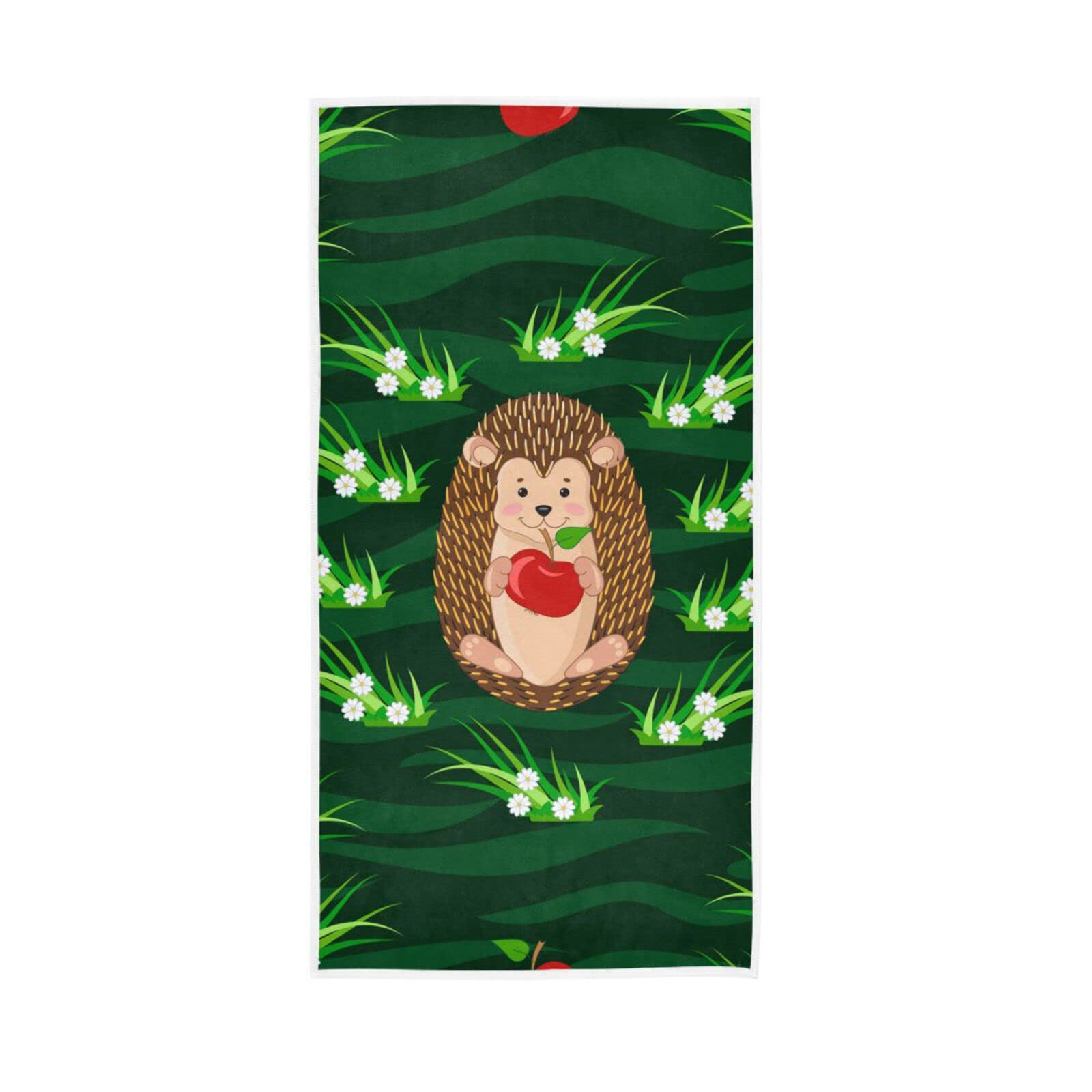 HUYGD Hand Towels Cute Hedgehog Pattern Decor Fingertip Soft Face Towel Absorbent Bathroom Kitchen Towels