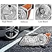 Headlights Assembly Set of 2 Replacement for 2008 2009 2010 2011 2012 Honda Accord 33100TA0A01 33150TA0A01 Chrome Housing Clear Lens