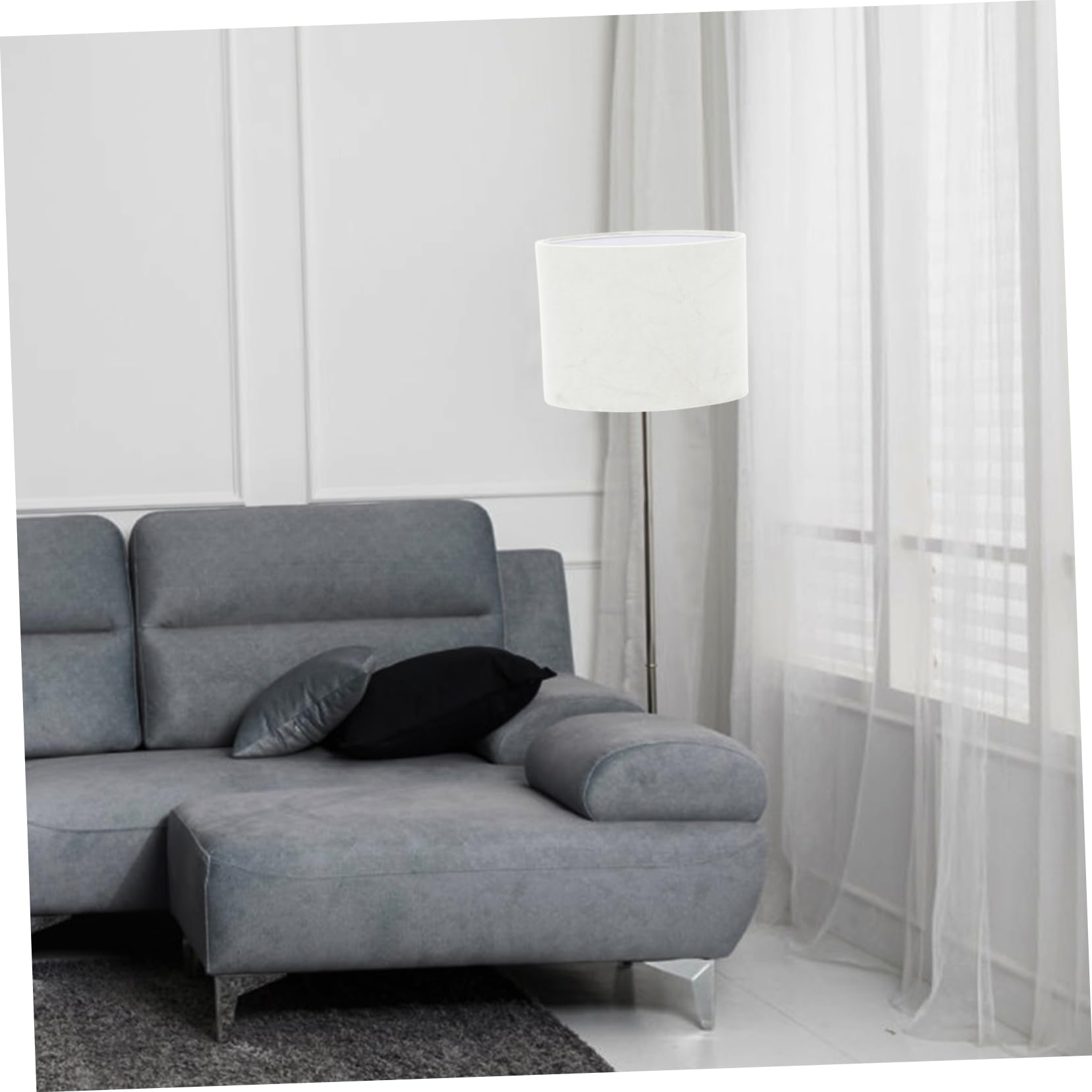 Paralume Copertura Decorativa e Protettiva Ellittico in Stoffa Bianca per Illuminazione Diffusa per Lampada da Tavolo in Soggiorno e Camera da Letto