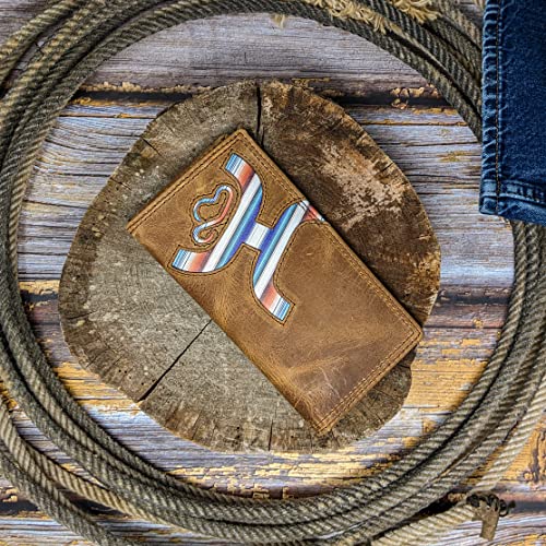 HOOEY Leather Men's Western Rodeo Wallet (Hands-Up - Sunset Serape)4