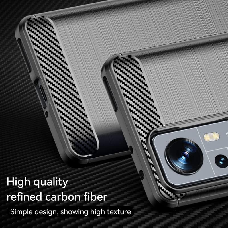 Image of Hybrid Carbon Fiber Back Case for Xiaomi 12 Pro 5G / Mi 12 Pro 5G (Black)