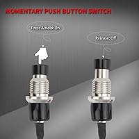 Vista 3 de DaierTek Mini interruptor de botón momentáneo 1A 250VAC Interruptor pulsador pequeño Abierto normal (NO) Interruptor de contacto precableado