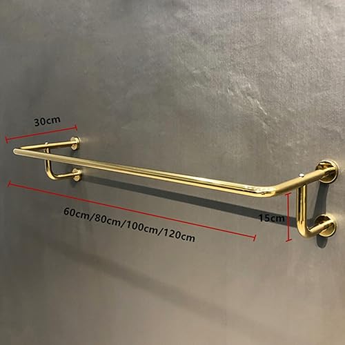 Miniatura 5 de Riel de ropa moderno, para colgar en la pared, barra de ropa, perchero de acero inoxidable SUS304 a prueba de óxido, acabado dorado pulido, colgador