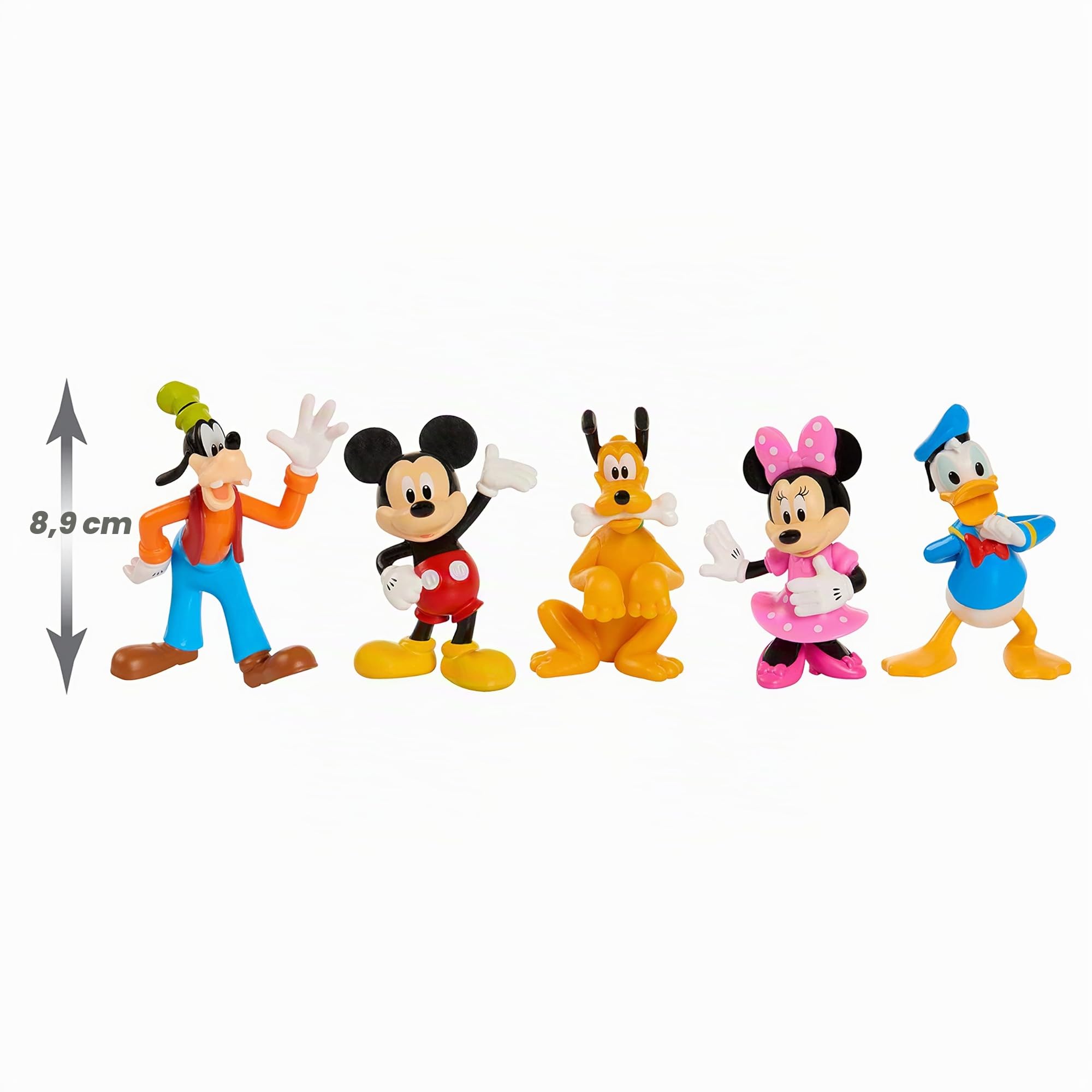 Just Play Set di personaggi collezionabili di Topolino di Disney Junior, confezione da 5 pezzi, personaggi collezionabili da 7,6 cm, giocattoli per bambini dai 3 anni