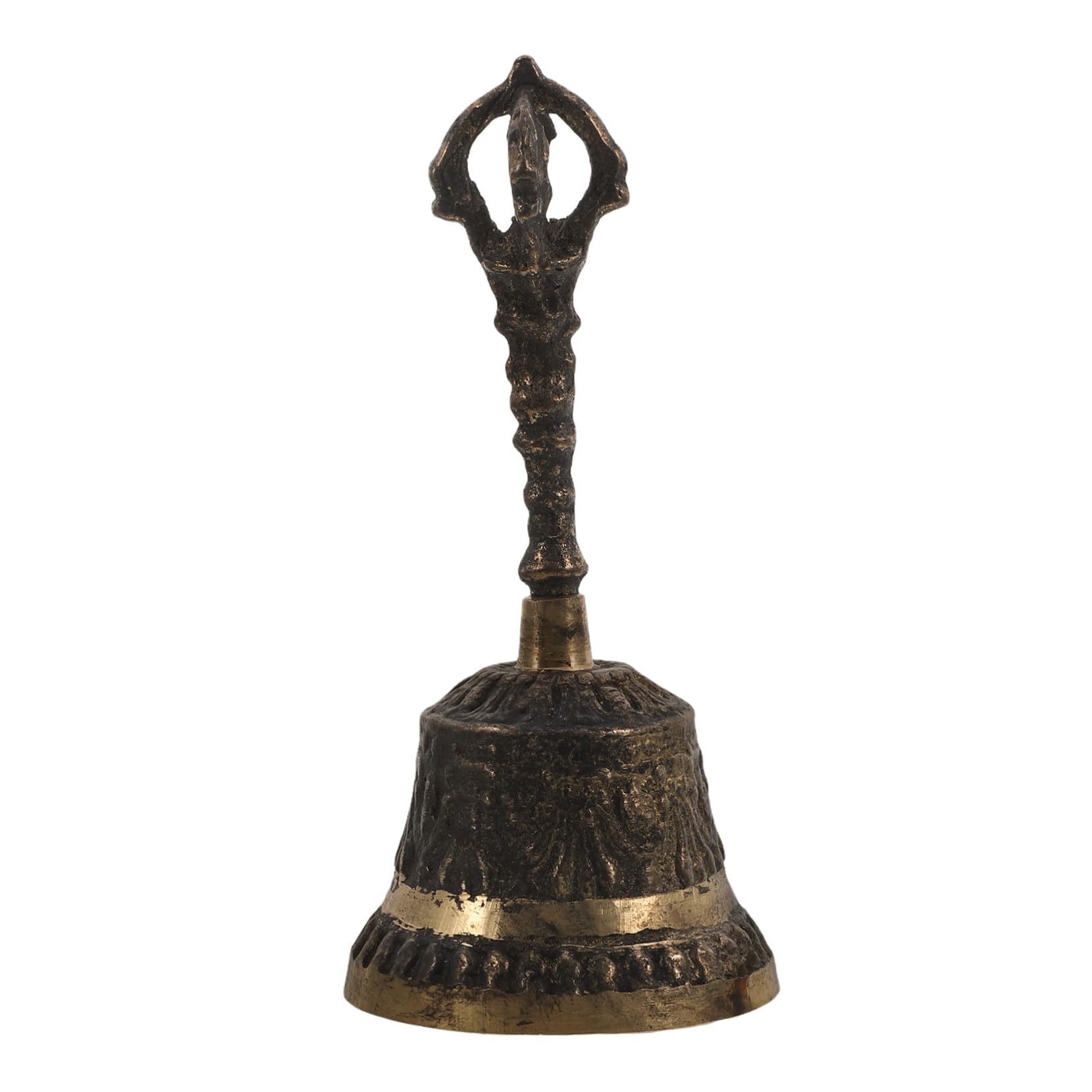 DOITOOL Hand Ring Bell for Large Adults with Ringer Oval Swinging Jingle Jingling Steel Metal Hand Bell Interesting Hand Bell Hand-Cracked Bell Copper