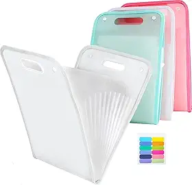 Pasta Organizadora A4 12 Divisórias Ideal para Estudantes Escritório e Concursos Presente Volta às Aulas e Profissionais por Elástico e Etiquetas Organize Documentos (Branco)