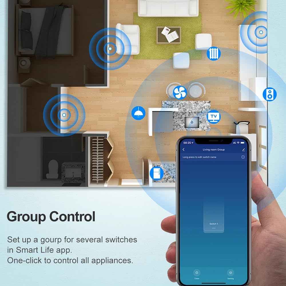 Yueyang Tuya Smart WiFi Switch, 220 V, 4 Stück