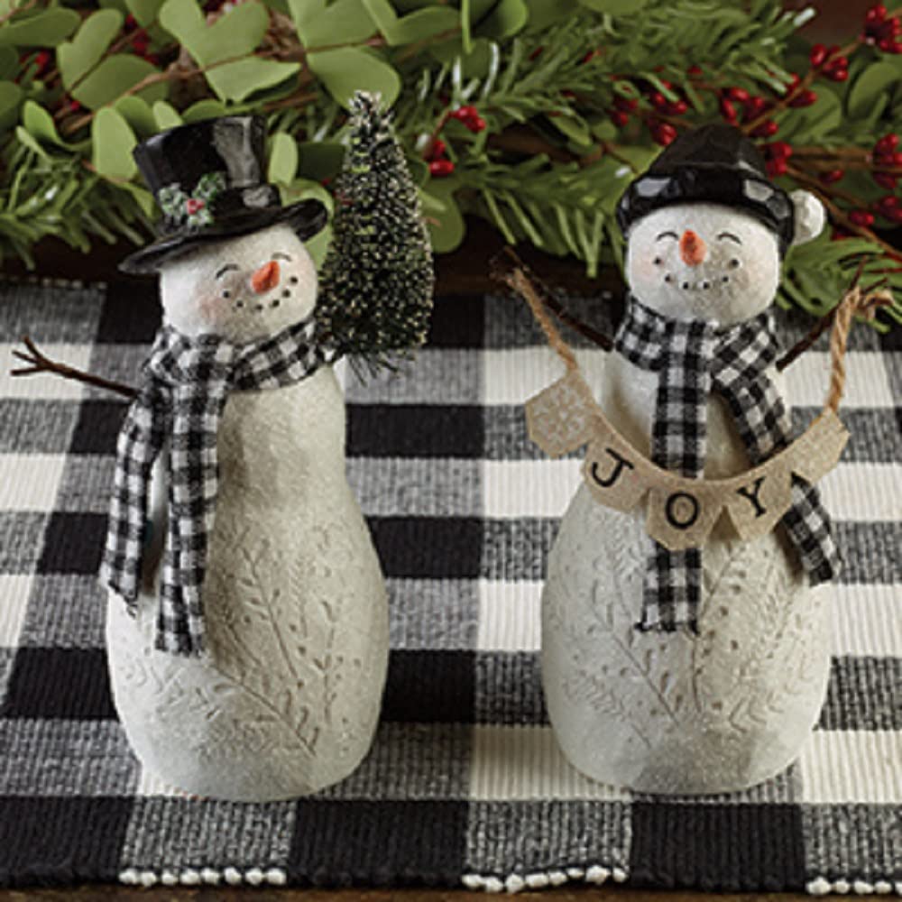 The Country House Collection 31244 Black and White Snowman, Set of 2, Assorted