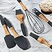 Baking Utensils Set 6 Pieces - Spatula Set for Baking - Baking Essentials 3 Spatula, 2 Pastry Brush, 1 Whisk - Spatulas Silicone Heat Resistant - Silicone Cooking Utensils - Gift for women - Dark Grey