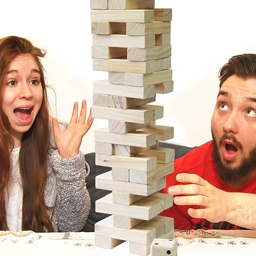 Miniatura 8 de Juegoal - Juego de 54 bloques gigantes para torre de secado madera gigante