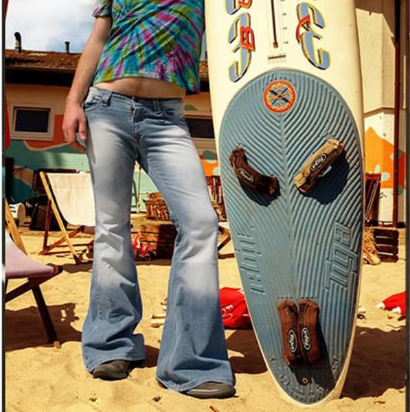Men's Bell Bottom Jeans 60s 70s Outfits for Men,Mens Flare Jeans Bell Bottoms Pants Blue - Image 4