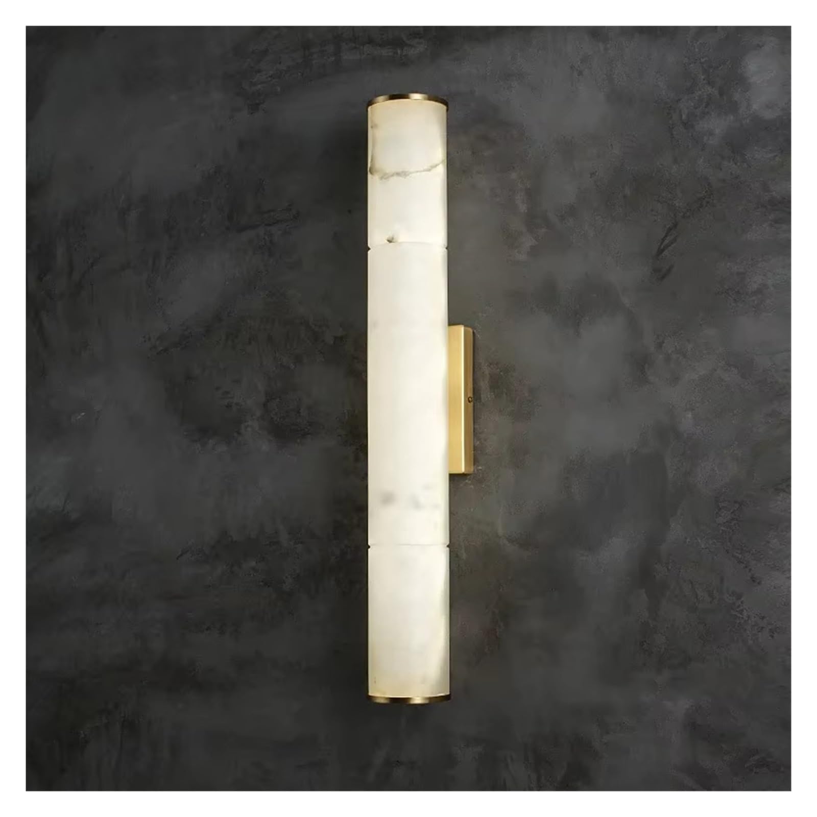 ASerZenith Simple Marble Wall Lamp Bedroom Bedside Column Living Room Background Wall Study All Copper Decorative Lamps(Warm Light-26Cm)