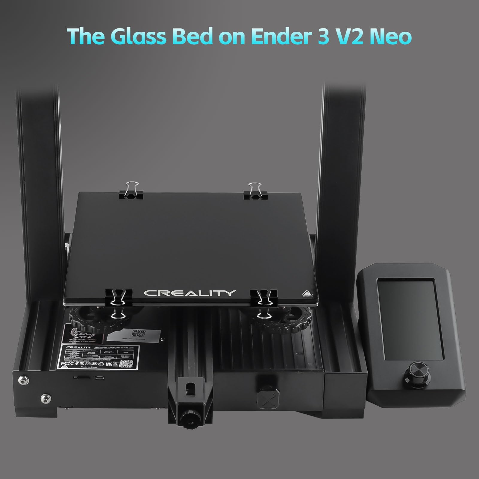 Creality Ender 3 Plateau en Verre pour Imprimante 3D Ender 3 V2 Neo Plaque de Construction Durcie pour Ender 3 Pro, Ender 3/Neo, Ender 5, CR-20 Pro, Ender 3 S1, Ender 3 S1 Pro, Sermoon Imprimante 3D