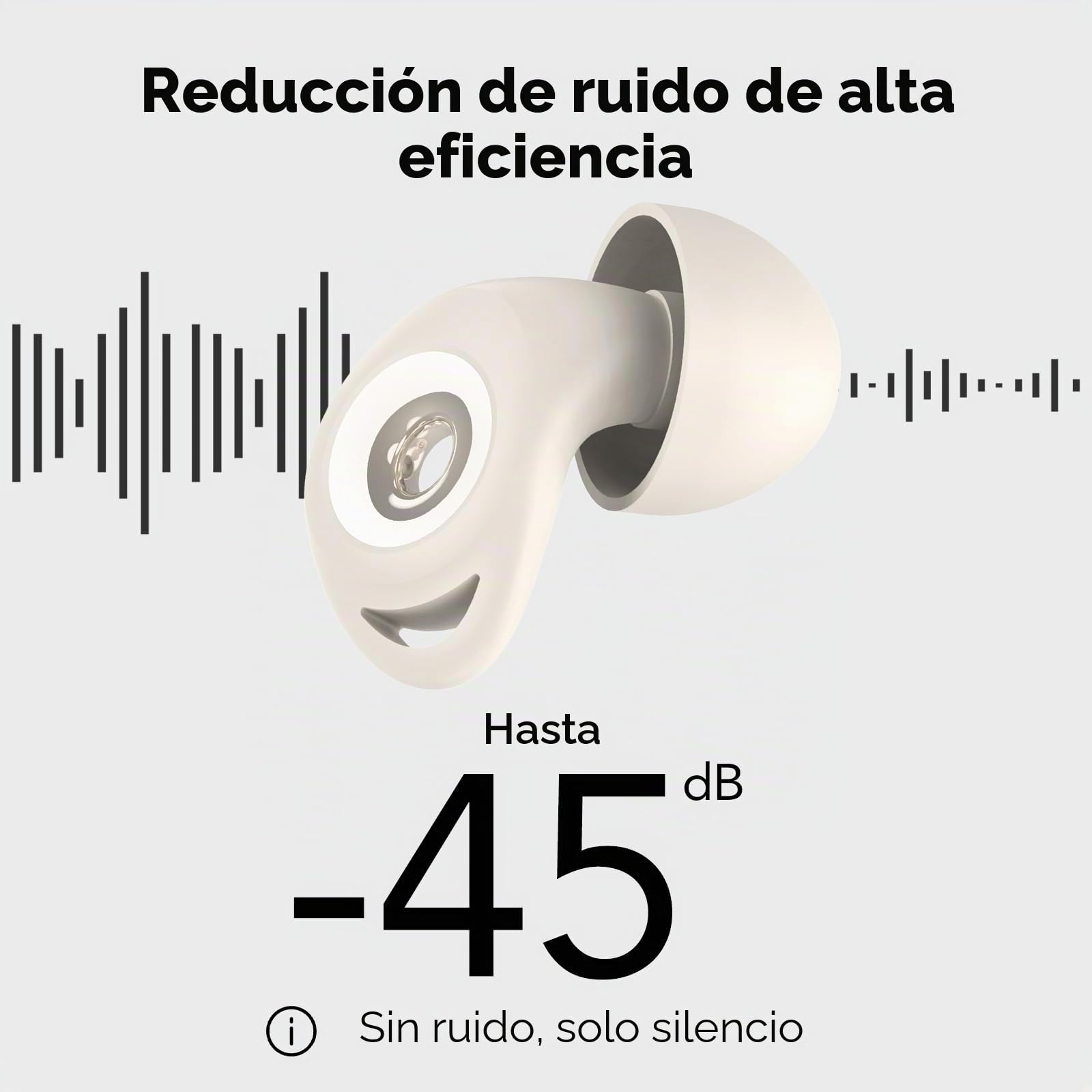 Tapones Oidos Ruido Dormir, Cancelación de Ruido de 45 dB, Tapones Oidos Rreutilizables de Silicona Blanda, 4 Tamaños (XS/S/M/L), Tapones Adecuados para Dormir, Viajar, Concentrarse o Concierto