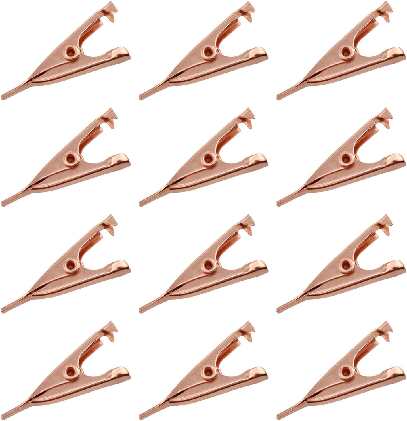 27mm Copper Smooth alligator clips Small Power Supply Charging Clamp copper alligator clips Suitable for car battery charging electric teaching AIDS medical equipment -12pcs
