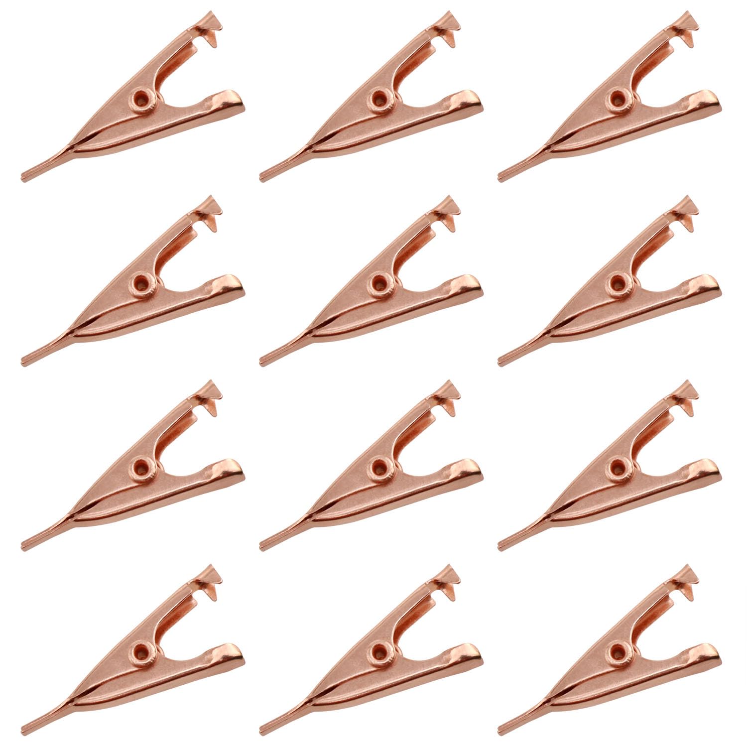zutisay 27mm Copper Smooth alligator clips Small Power Supply Charging Clamp copper alligator clips Suitable for car battery charging electric teaching AIDS medical equipment -12pcs