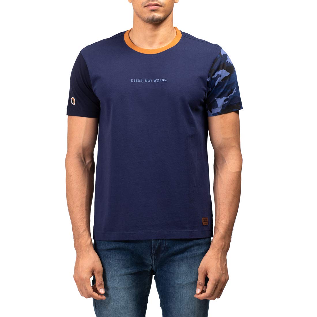 Royal Enfield Deeds Regular Fit TShirt (Navy, Medium, 40 cm) Amazon