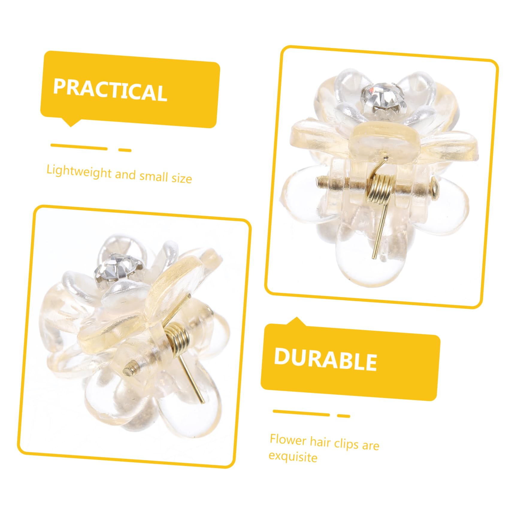 FRCOLOR 50 Pcs Empuñadura pequeña mini garra de pelo mini pinzas para el pelo hair clips horquillas moño pasadores de diamantes de imitación accesorios pelo niña clips de garra