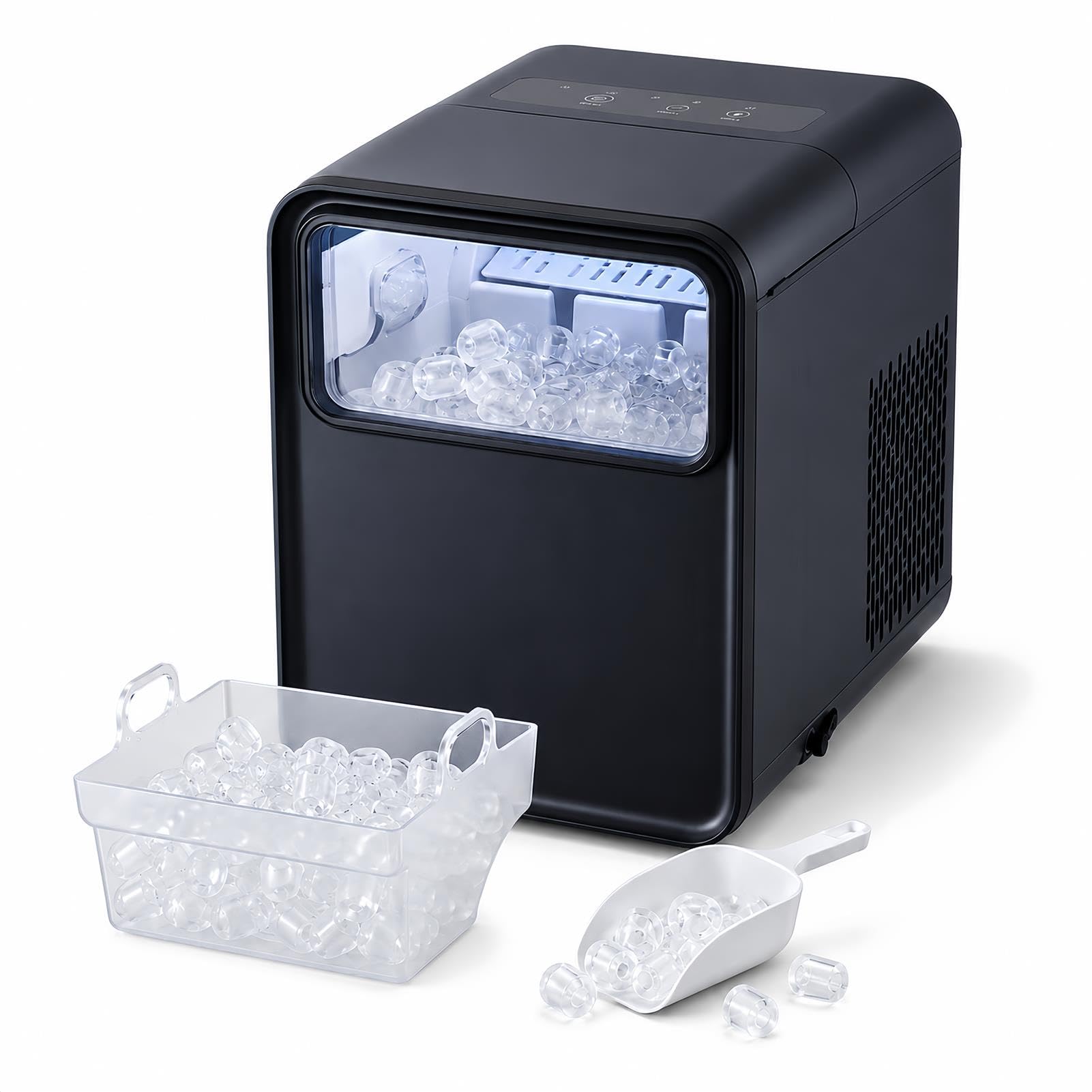 Macchina portatile del produttore di ghiaccio del bancone con il serbatoio dell'acqua 1.5L produce ghiaccio proiettile in 6 minuti due dimensioni autopulizia per la festa del bar dell'ufficio della cu