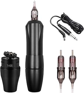 BMX Rotary Tattoo Machine Professional Pen Rotary Machine Two Swiss Motors 3.5 and 3.0 Use for Rotary Tattoo Pen Liner and Shader cartridge Needles for Tattoo Artists (Black)