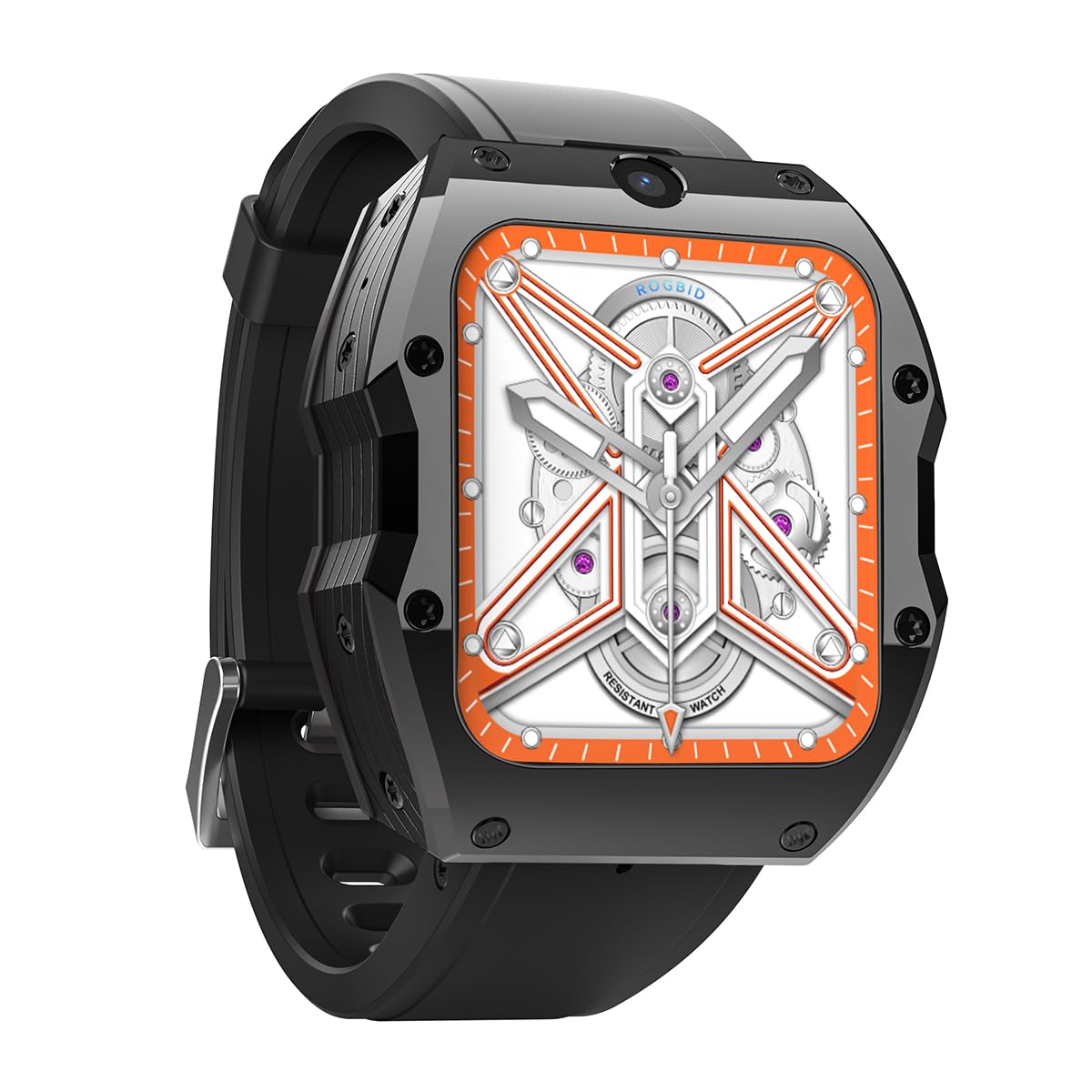 XJC001 4G LTE Android 9.0 Smartwatch 5.0MP 13.0MP Dual Camera 128GB Quad Core WIFI GPS Smart Watch (Nero RAM 4GB ROM 128GB)