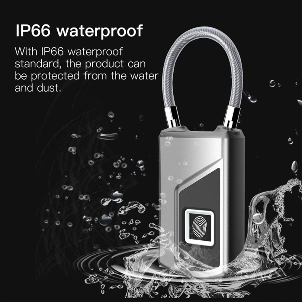 Antirrobo De Bloqueo Bluetooth IP66 A Prueba De Agua Portátil USB Smart Biométrica De La Huella Del Candado Sin Llave Cargo Por Bolsa Gabinete De Bicicletas