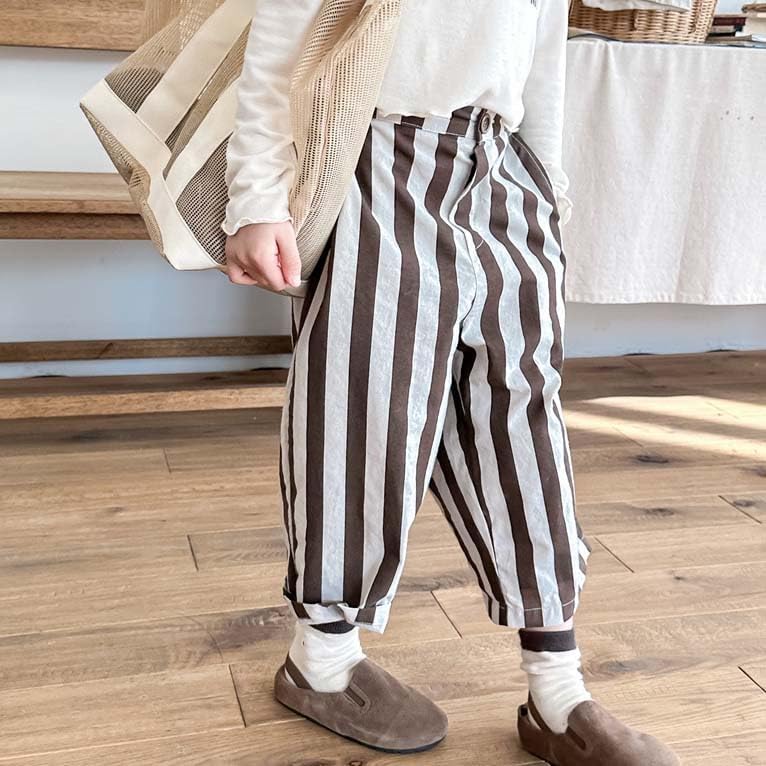 Spring Autumn 6Months-3Years Toddler Thin Cotton Stripe Elastics Pants for Baby Boys and Girls - Image 3