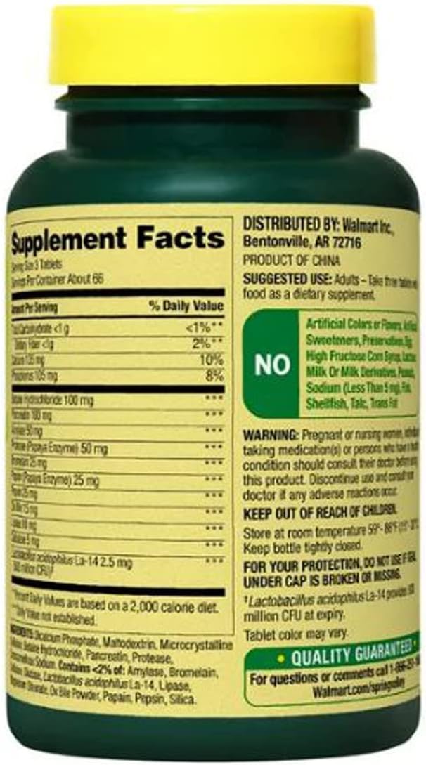 Spring Valley Multi-Enzyme Probiotic 200 Tablets + Your Vitamin Guide : Health & Household