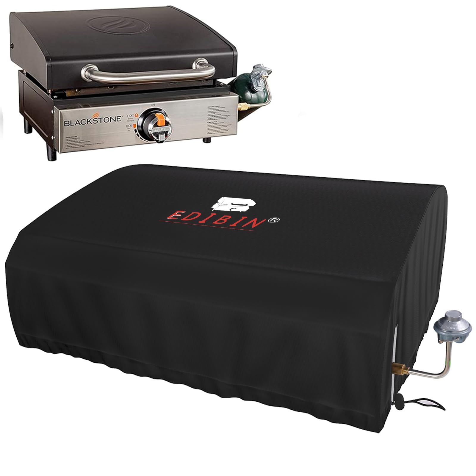 EDIBIN 17 Inch Griddle Cover for Blackstone 17 inch Tabletop Griddle with Hood, 100% Waterproof, 900D Heavy Duty Polyester