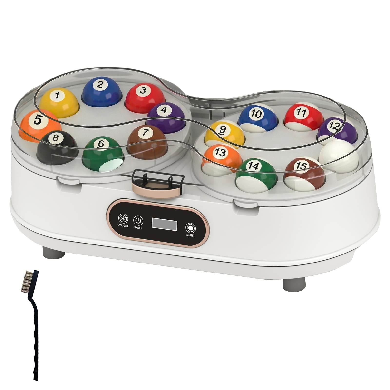 Tasofac Automatic Billiard Ball Cleaner, 16 Balls Billiard Ball Polisher with Dual-motor, Smart Control & UV Disfection, Professional Pool Ball Polishing Machine for Billiards