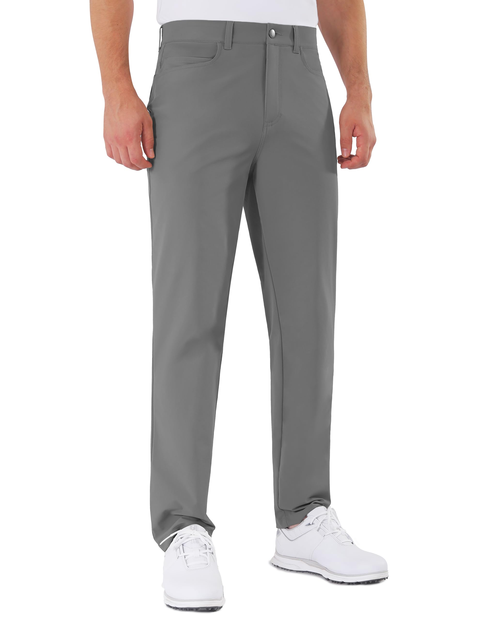 Mens Golf Pants Stretch 5 Pocket Classic Fit 30 32 34 Quick Dry Water-Resistant Dress Casual Work Trousers