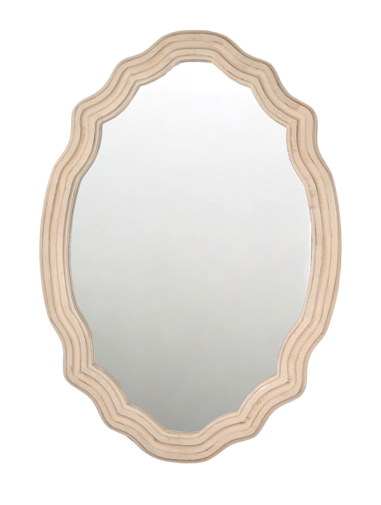 Miroir en bois beige grand format pour décoration murale