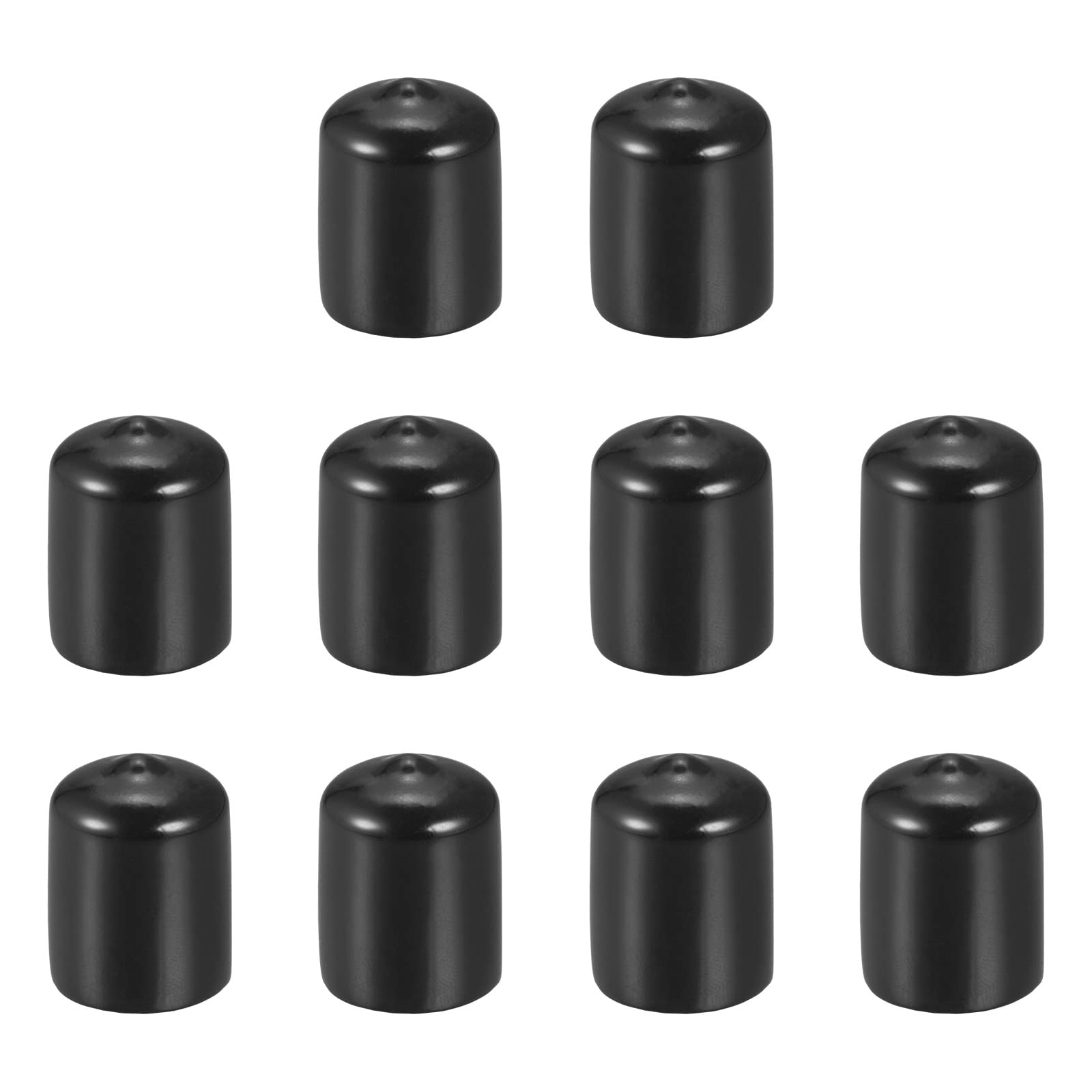 DMiotech 10-Pack Black Rubber Screw Thread Protectors - 30mm ID Bolt Covers For Furniture & Pipes