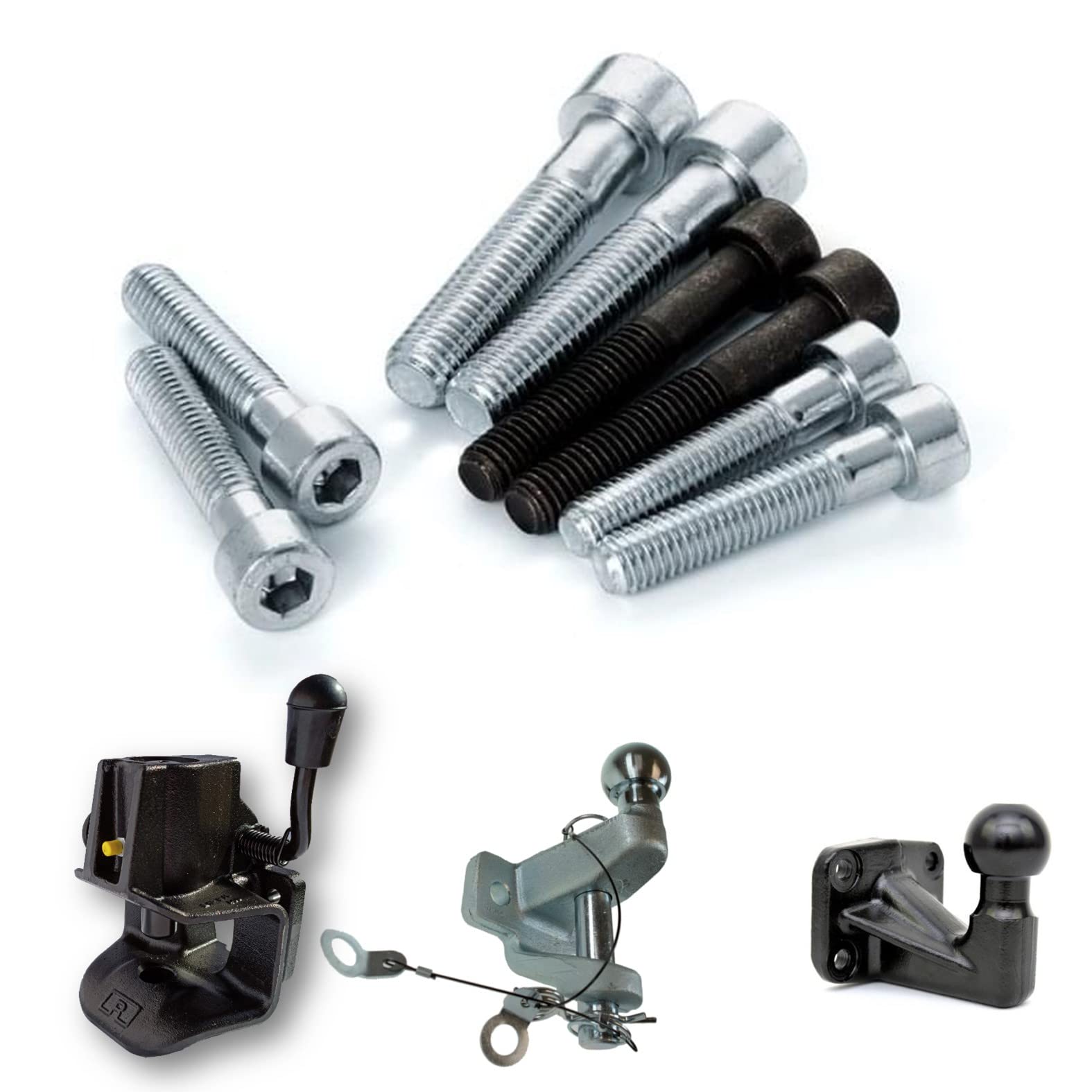 XIMPLIO Schraubensatz für Kugelkupplungen Einer AHK 4 x M12x40 (x40, M12 Schraubenset (4 STK.))