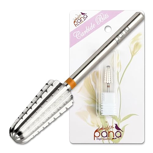 PANA - Broca volcanita de carburo para uñas, de dos vías para zurdos y diestros – Rápida extracción del acrílico o gel duro – vástago de 3/32