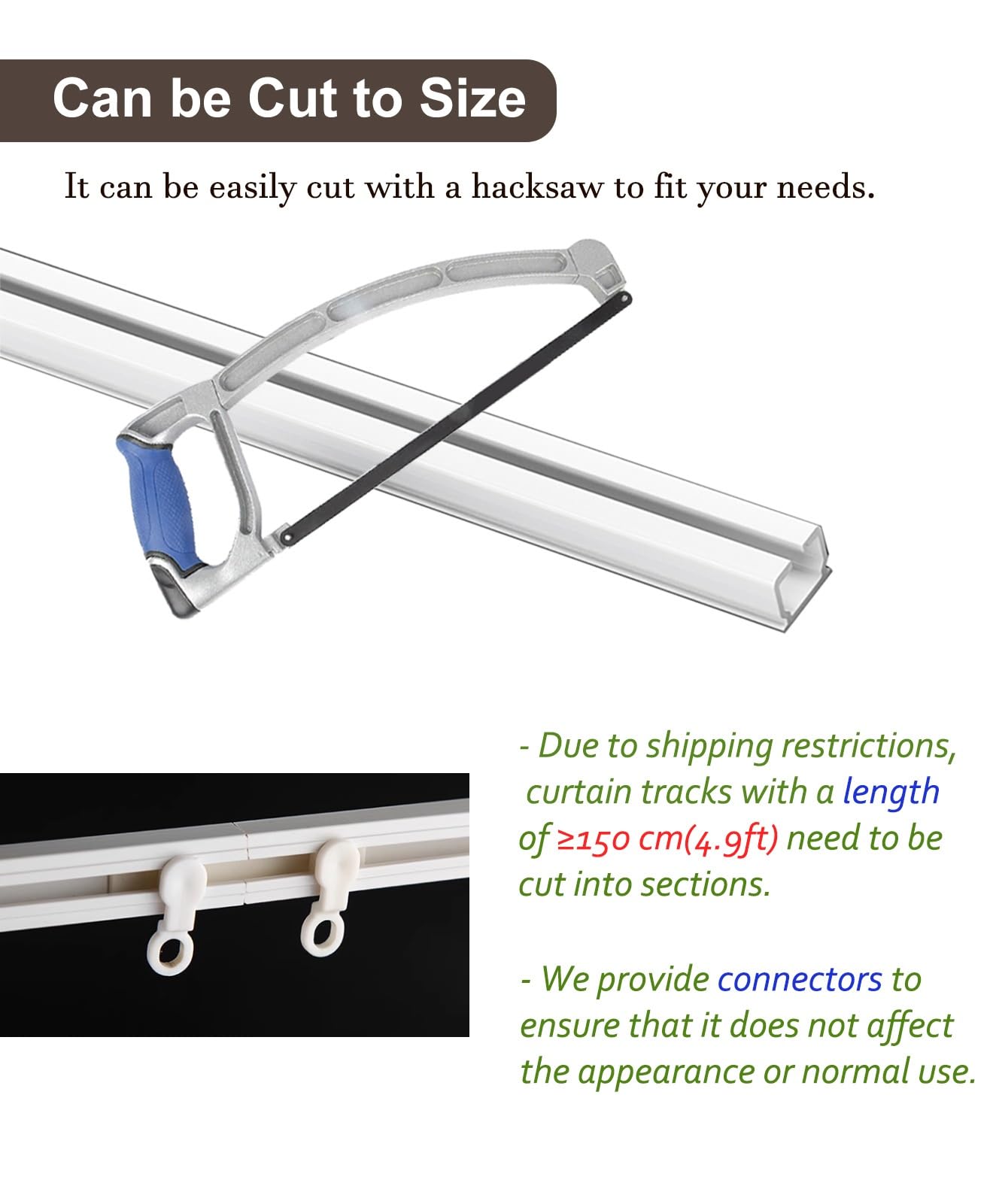 Clip autoadhesivo sin taladrar para riel liso de 5,2 m, ideal para baños y duchas, Clete con todas las fijaciones