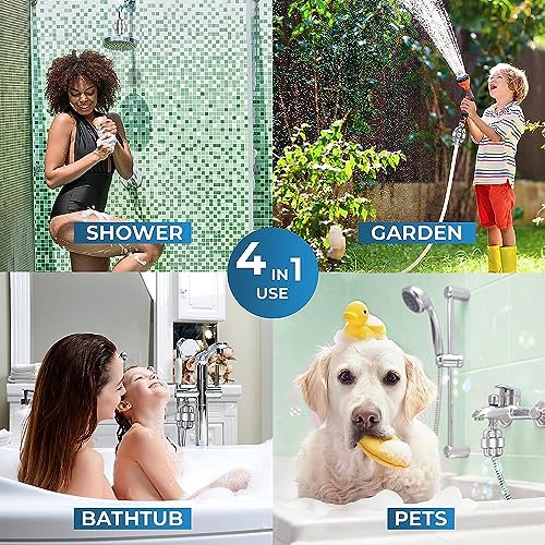 Image of FEELSO 15 Stage Shower Sedimentation Filter With Vitamin C For Hard Water - High Output Shower Water Filter To Remove Chlorine And Fluoride - 2 Cartridges Included Water Flow Showerhead Filter,Silver