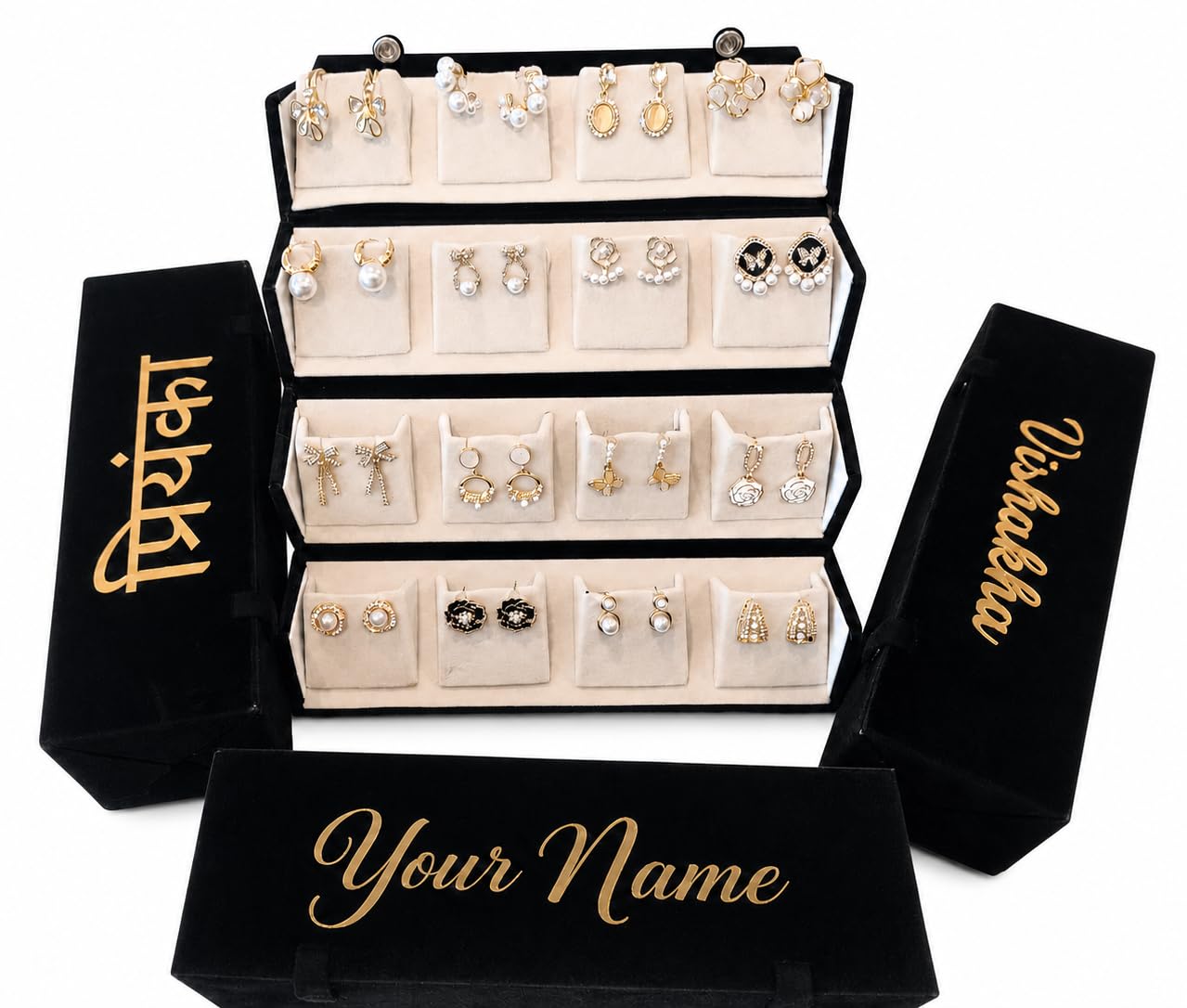 Customized Jewellery Box With 16 Sets Korean Earrings Collection-picture-45