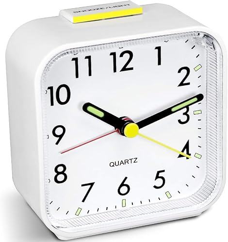 Silencioso reloj despertador funciona con pilas no tictac reloj de cabecera de gran pantalla básica dormitorio reloj Snooze noche luz función fácil