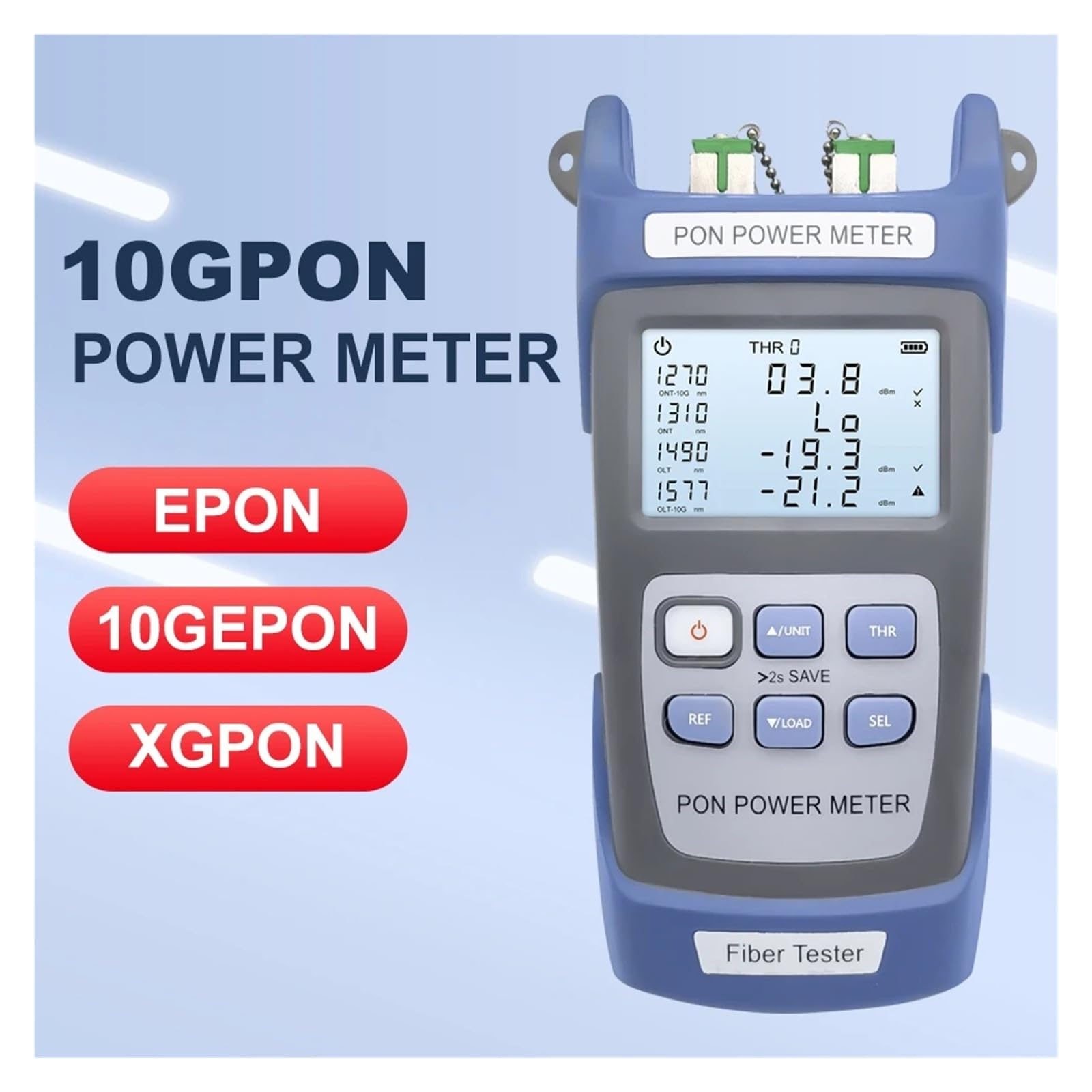 Testeur optique de compteur de puissance TM582 10G PON GPON avec longueur d'onde 1270nm/1310nm/1490nm/1577nm, testeur de câble(APC Connector)