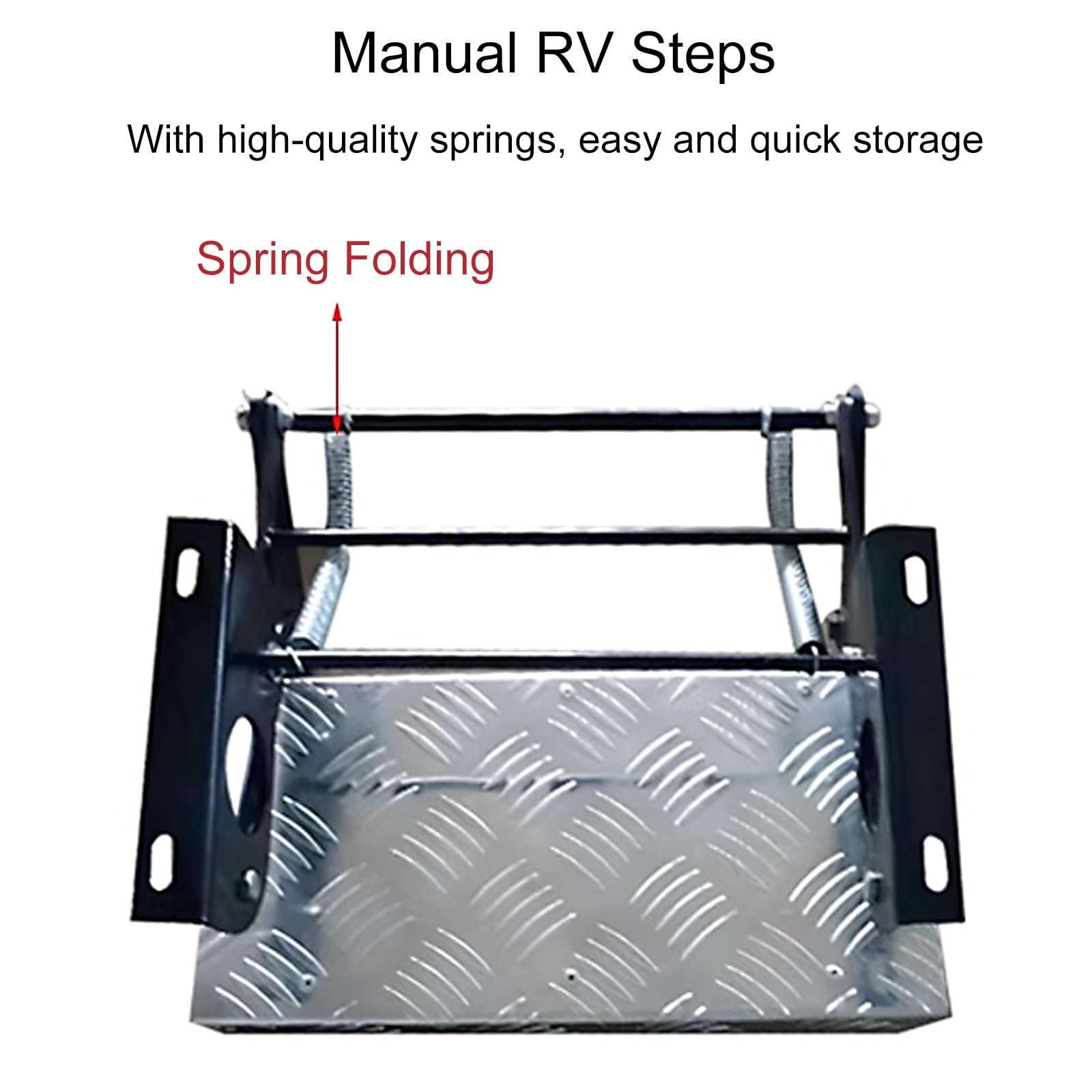 Manuelle Wohnmobil Treppe, Wohnmobil Trittstufe Klappbar, rutschfeste Strukturierte Oberfläche für Wohnmobil, Camper, Van, Wohnmobil, Tragkraft 120 Kg