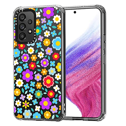 MOSNOVO for Samsung Galaxy A53 5G Case - Clear Slim Shockproof TPU+PC, [ 6.6 ft Drop Protection/Anti Peel Off ] - Retro Floral