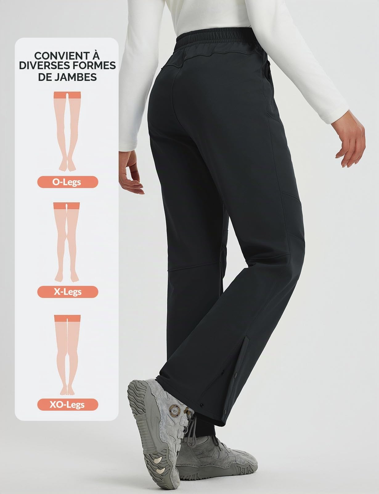 baleaf Pantalon de randonnée thermique pour femme - Pantalon softshell - Imperméable - Coupe-vent - Pantalon d'extérieur - Pantalon de ski - Pantalon de ski d'hiver