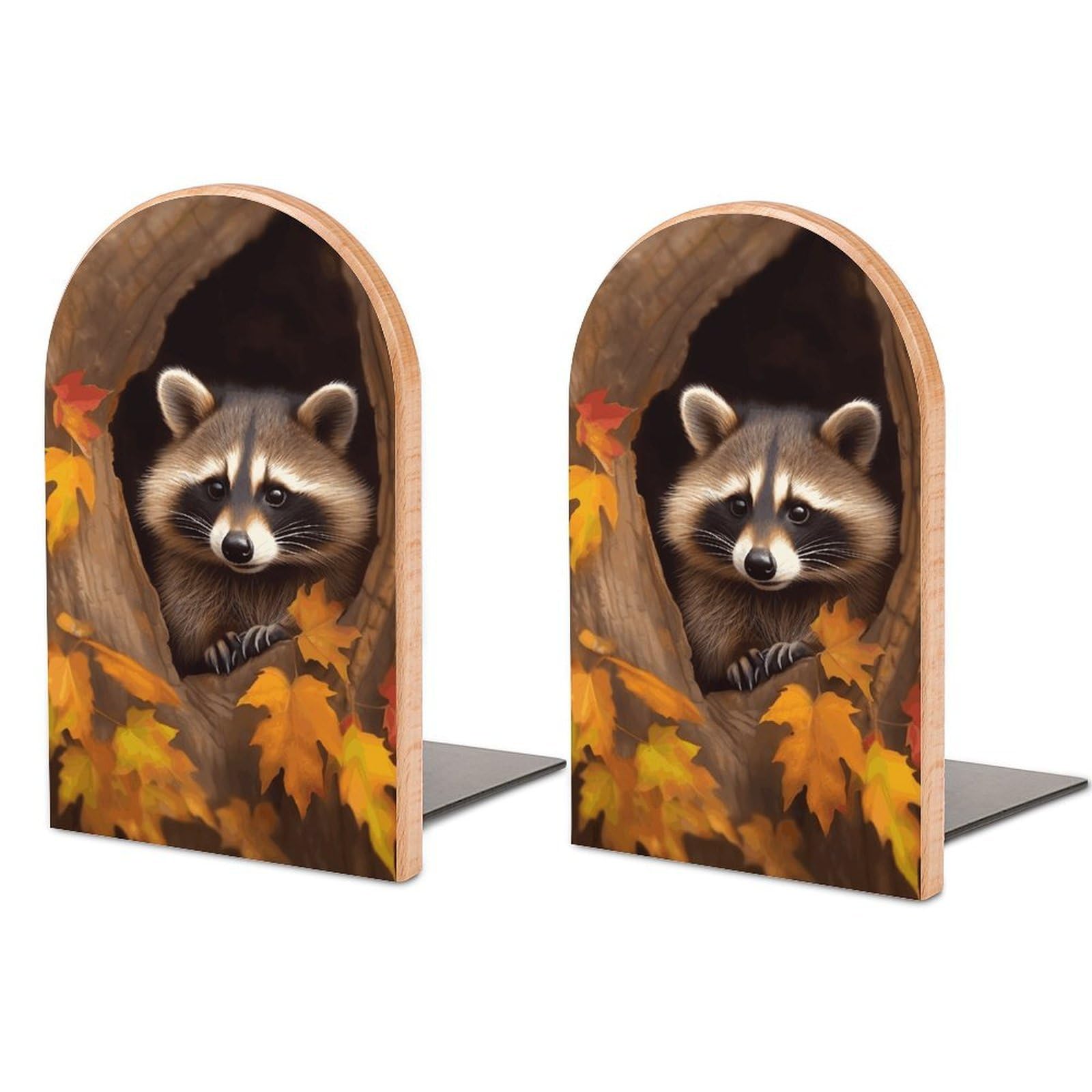 Sujetalibros resistentes de madera y metal con base estable para organizar libros pesados