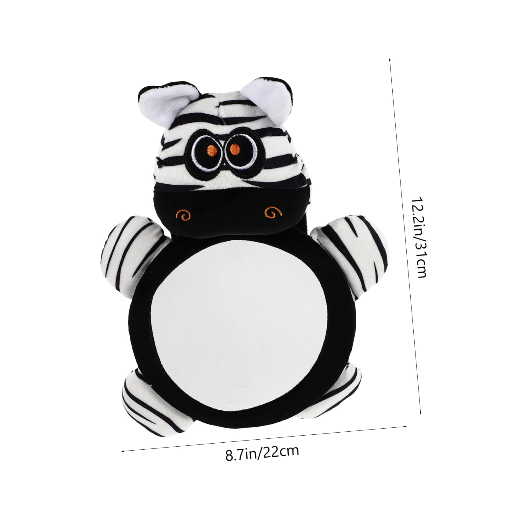 Toddmomy Rearview Mirror for Zebra Reverse Reflector Acrylic Cloth Material Safety Observation Mirror Animal Shape Automotive Decor