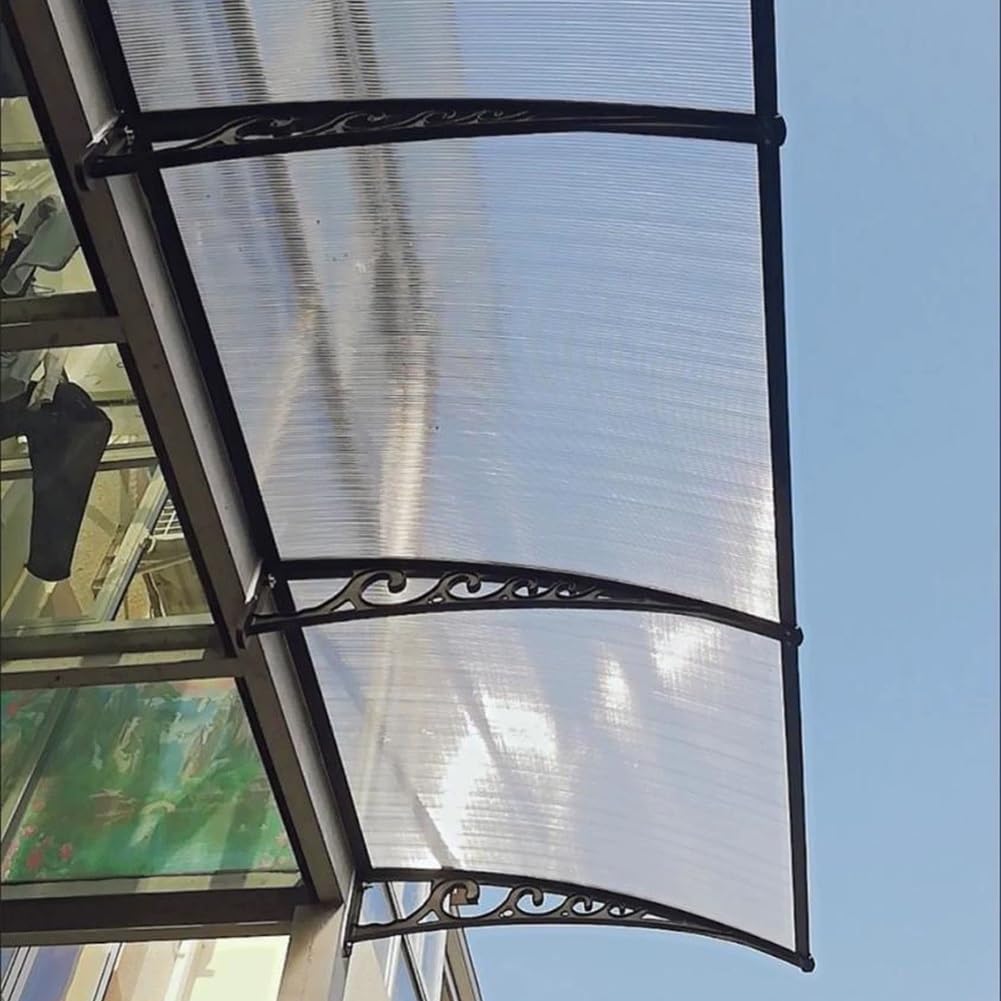 Markiza okienna, zewnętrzna osłona balkonu z poliwęglanu, baldachim na patio na drzwiach, pusta blacha chroniąca przed światłem słonecznym(80x80cm)