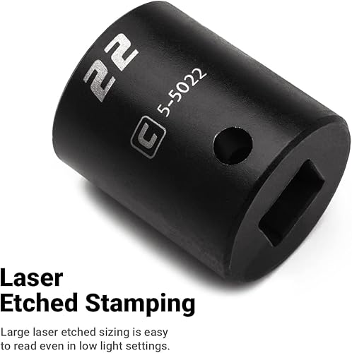 Miniatura 5 de Capri Tools Zócalo de impacto poco profundo, accionamiento de 12 pulgada, 6 puntos, métrico (0.984 in)