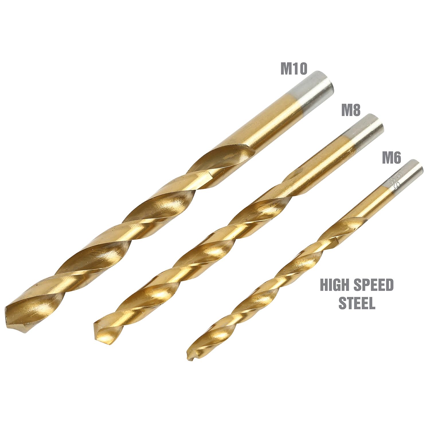 OEMTOOLS 26523 3-Piece Metric Thread Repair Drill Bit Set, Essential for Automotive Threading, Durable High-Speed Steel Construction, Includes M6, M8, M10 Sizes